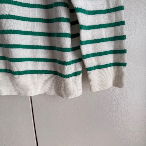 Talbots Button Front Cardigan Green and White Stripe Bicycle Women’s Size 2X - Picture 5 of 9